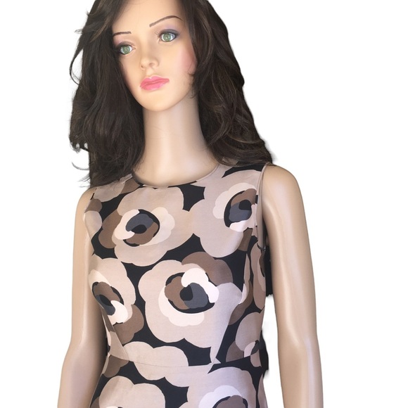 KATE SPADE Deco Rose Della Sheath Dress Cocktail Brown/black Women’s Sz 00 - Picture 5 of 15